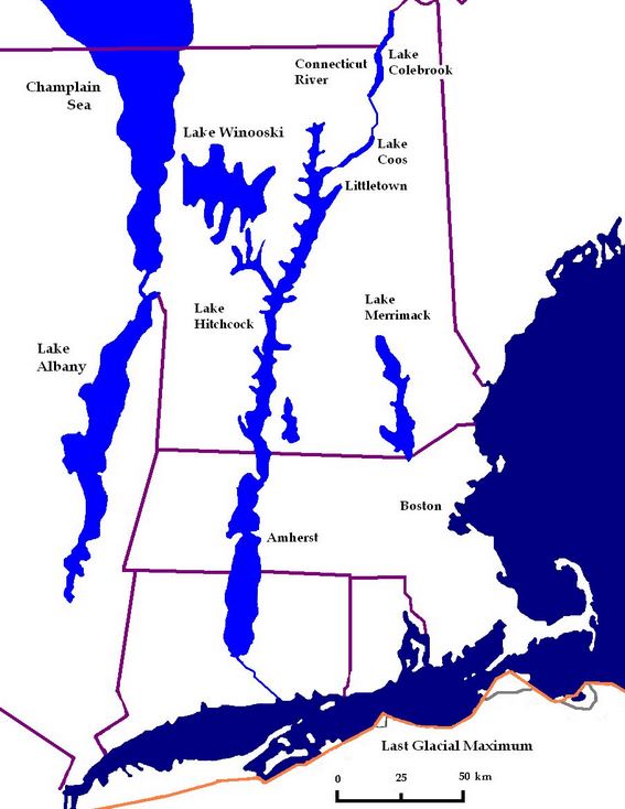 Прогляциальные и доисторические озёра Новой Англии