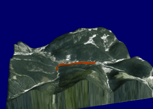 3D-модель прилегающей местности к озеру Лаку-Рошу