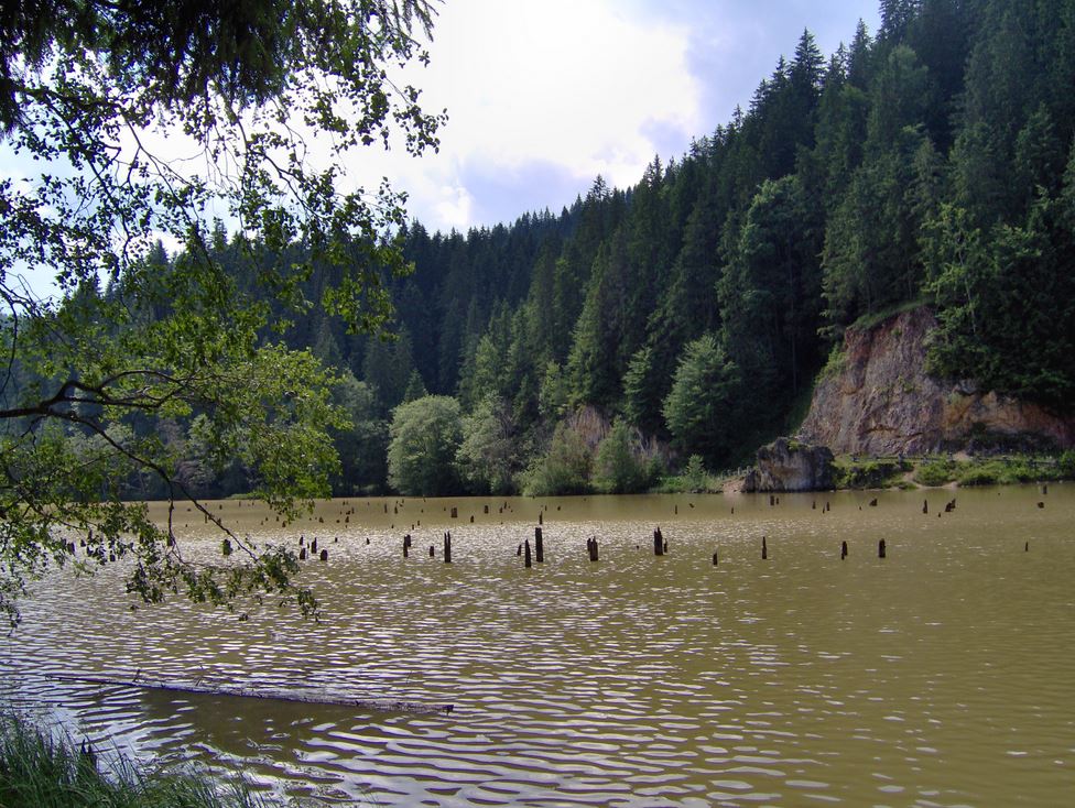 Озеро Лаку-Рошу летом
