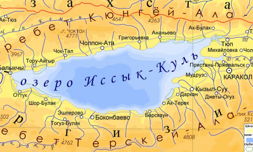Карта Иссык-Кульской котловины