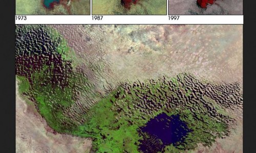 Спутниковый снимок озера Чад в 2001 году