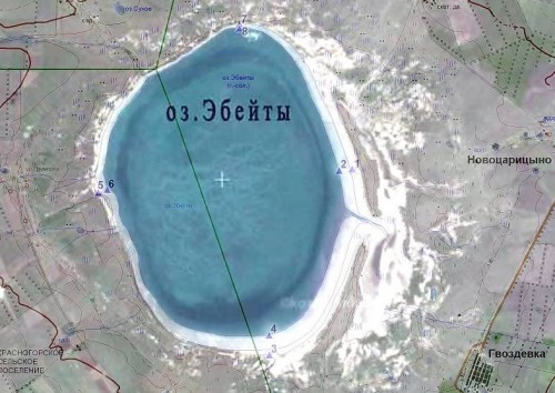 Спутниковый снимок озера Эбейты