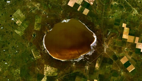 Вид на озеро Эльтон из космоса